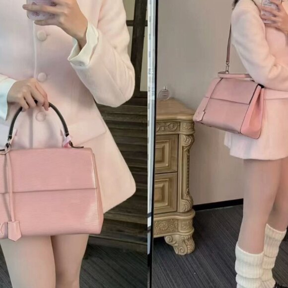 N16 Slightly Used Louis Vuitton Cluny bb Pink EPI Leather Handbags Small - Picture 9 of 10